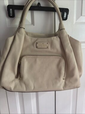 kate spade Cream Pebbled Leather Shoulder Bag
